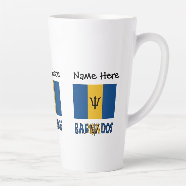 Barbadós Barbarian Flag Personalisiert Milchtasse (Rechts)