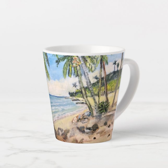 Barbados Beach, Latte Mug (Angle droit)