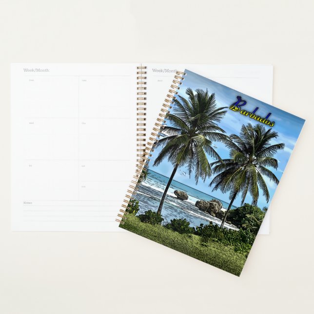 Barbados Beach Palm Trees Planer (Anzeige)