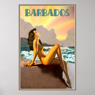 Barbados Britisch-Westindien Karibik Strand Poster