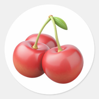 Barbados Cherries en plastique 3D - Étiquette rond