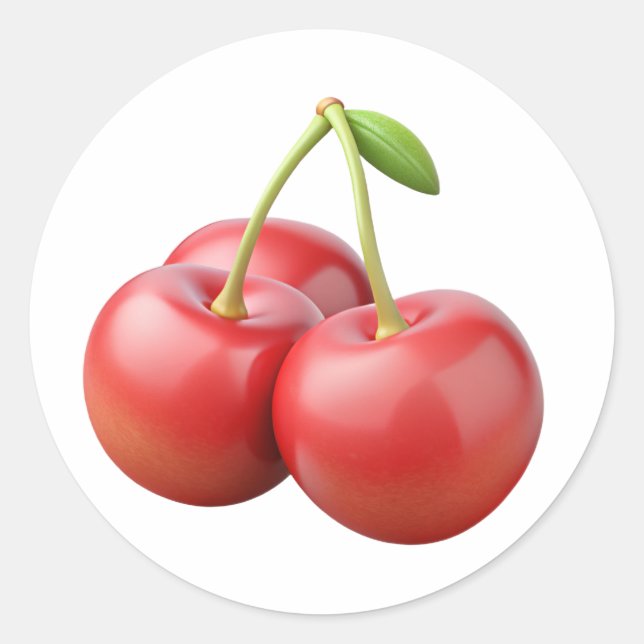 Barbados Cherries en plastique 3D - Étiquette rond (Devant)