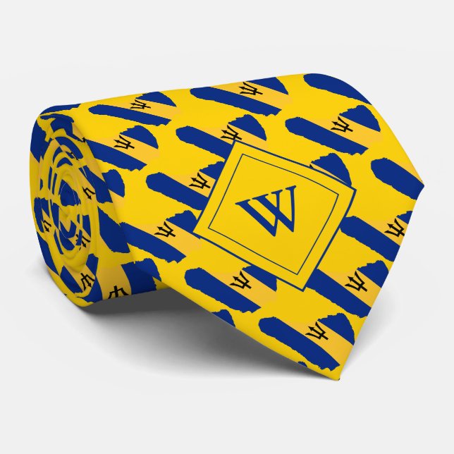 BARBADOS Christliche Schrift J3:16 Monogram YELLOW Krawatte (Gerollt)