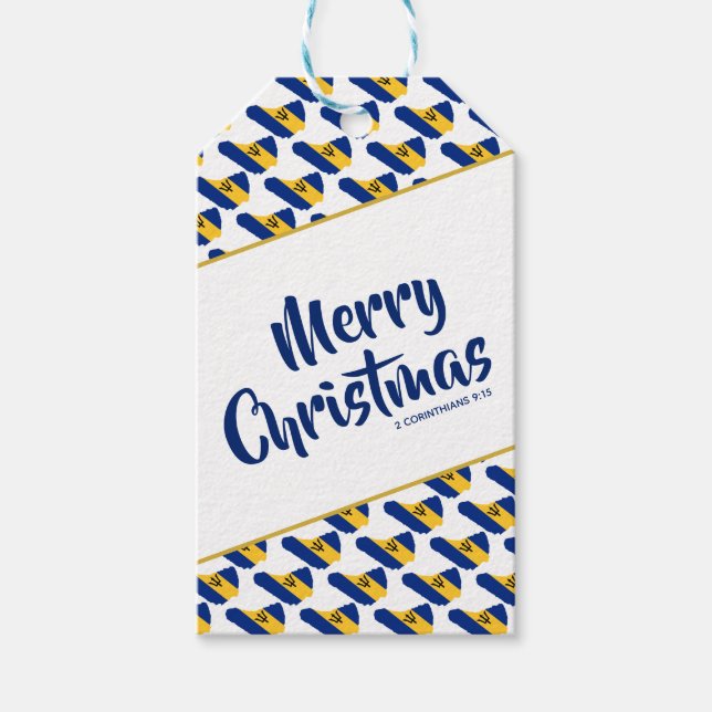 BARBADOS Custom Merry Christmas Bible Scripture Geschenkanhänger (Vorderseite)