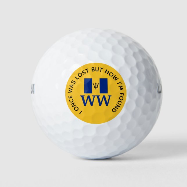 BARBADOS Customized MONOGRAM Christian Lost Found Golfball (Vorderseite)