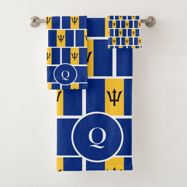 BARBADOS DRAPEAU Personnalisé Monogramme chrétien (En situation)