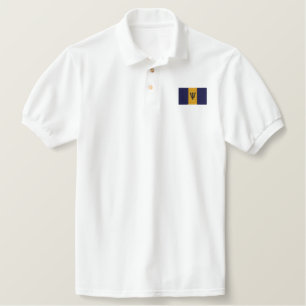 Barbados-Fahne bestickt männliches Polo-Shirt