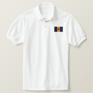 Barbados-Fahne bestickt männliches Polo-Shirt