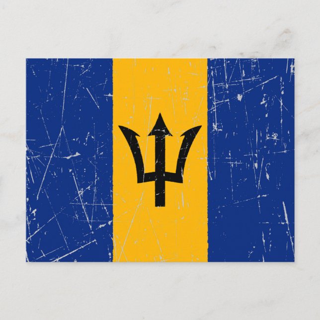 Barbados-Fahne Postkarte (Vorderseite)