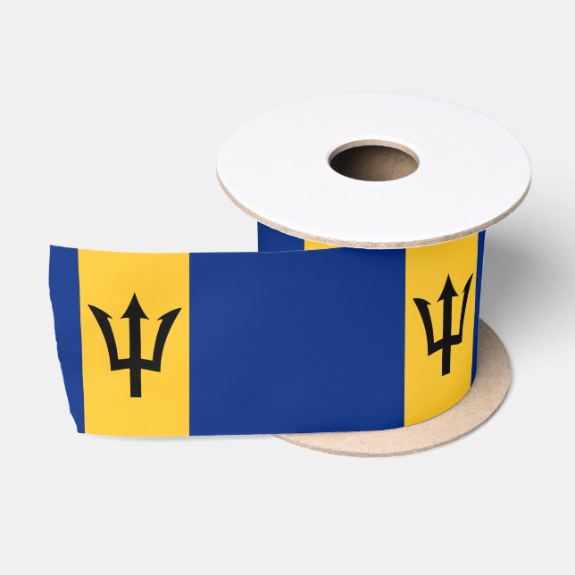 Barbados Flag & Barbados - Reise, Urlaub/Sport Satinband (Spule)