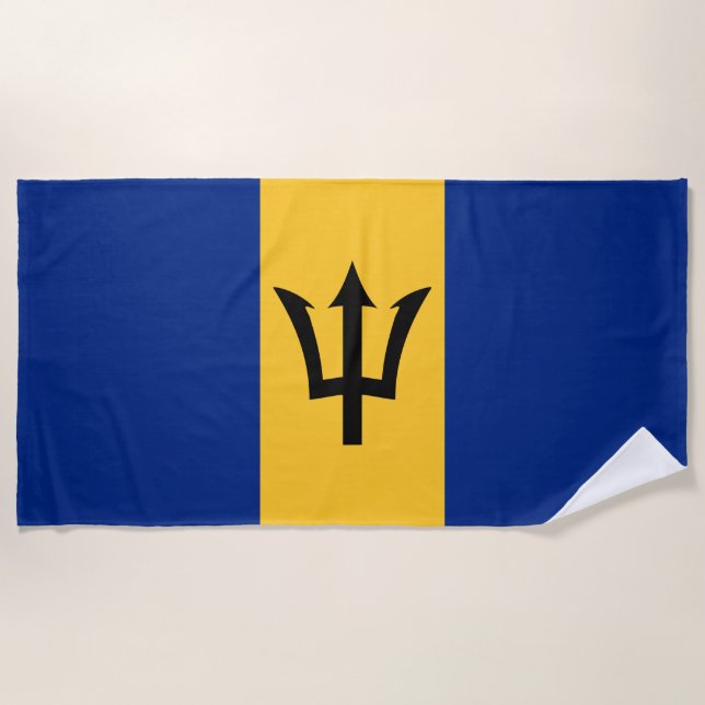 Barbados Flag Beach Handtuch (Vorderseite)