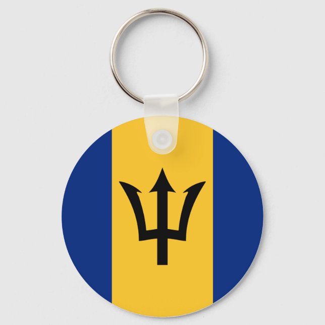 Barbados Flag Button-Schlüsselanhänger Schlüsselanhänger (Vorderseite)