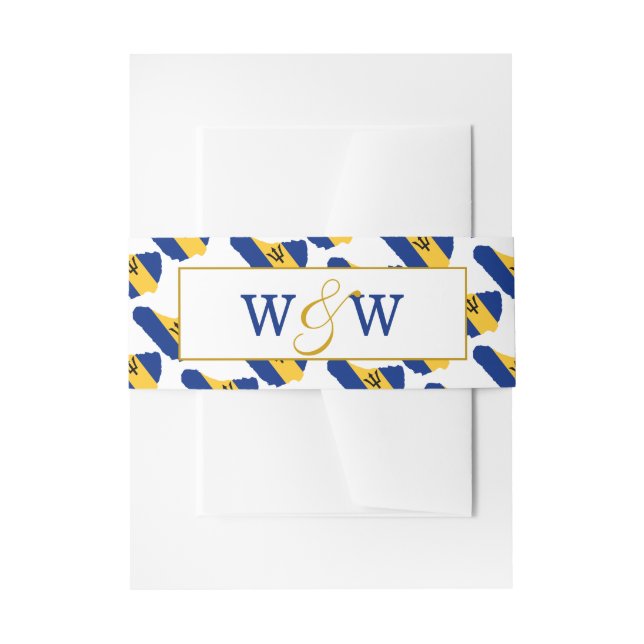 BARBADOS Flag Custom Monogram Wedding Celebration Einladungsbanderole (Vorderseite Beispiel)