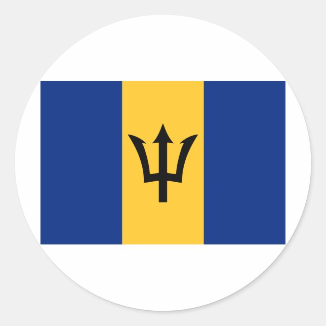 Barbados Flag Design Runder Aufkleber (Vorderseite)