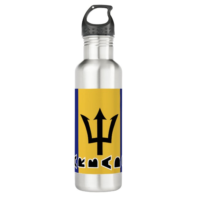 Barbados Flag Edelstahlflasche (Vorderseite)