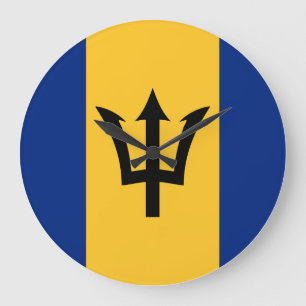 Barbados Flag Große Wanduhr