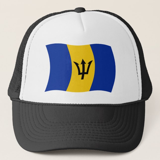Barbados Flag Hat Truckerkappe (Vorderseite)