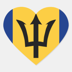 Barbados Flag Herz-Aufkleber