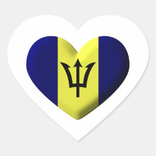 Barbados Flag Herz Herz-Aufkleber