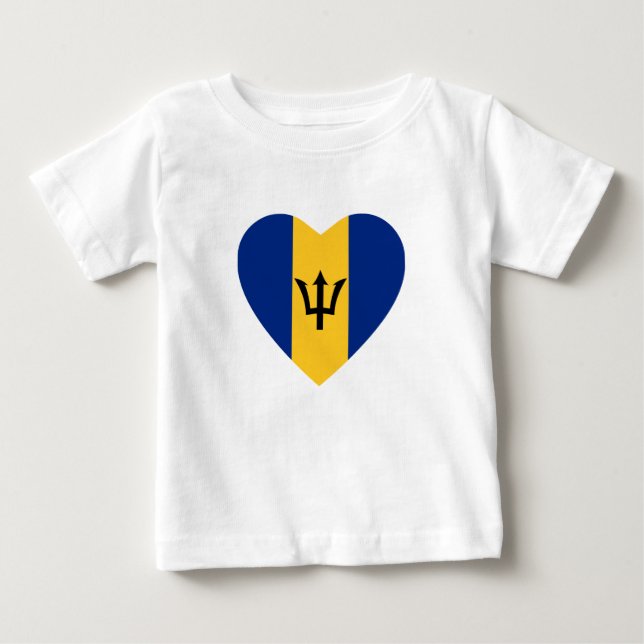 Barbados Flag Herz T - Shirt (Vorderseite)