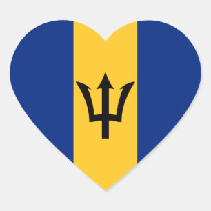 Barbados-Flag Herzkleber Herz-Aufkleber