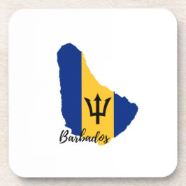 Barbados Flag Karte Getränkeuntersetzer