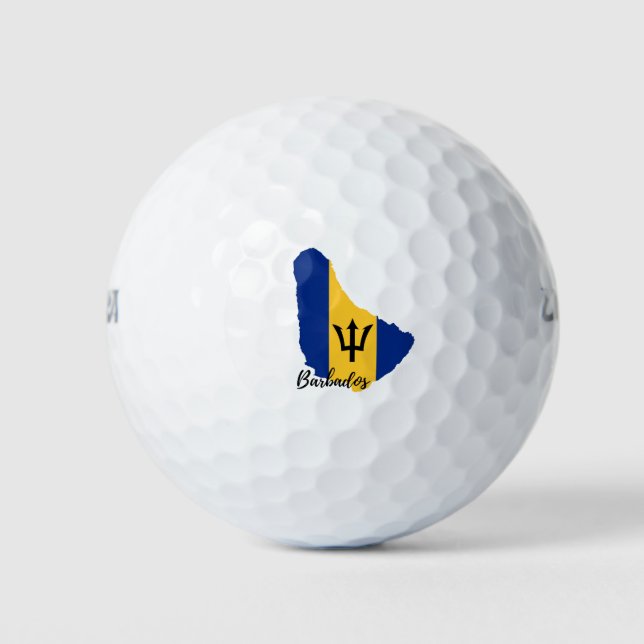 Barbados Flag Karte Golfball (Vorderseite)