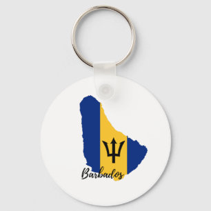 Barbados Flag Karte Schlüsselanhänger