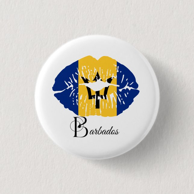 Barbados Flag Lips Button (Vorderseite)