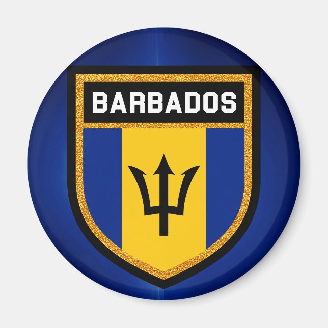 Barbados Flag Magnet (Vorne)