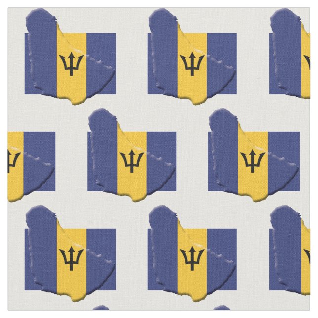 BARBADOS FLAG Map Kontur Stoff (Nahaufnahme)