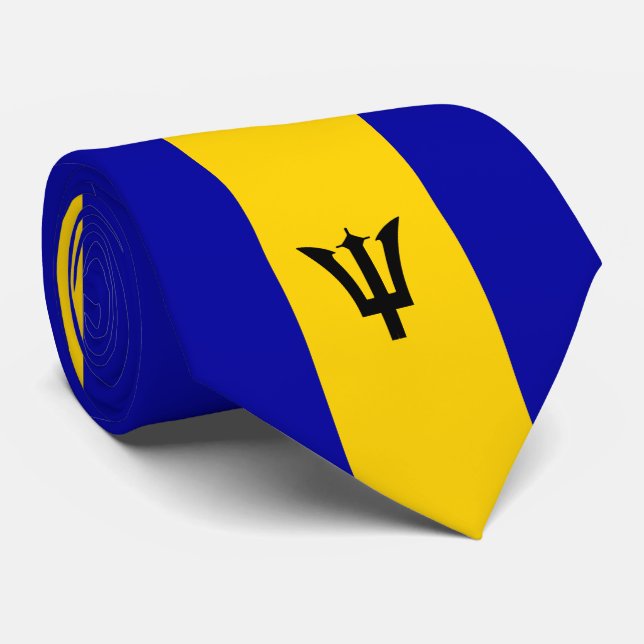 Barbados Flag Neck Tie Krawatte (Gerollt)