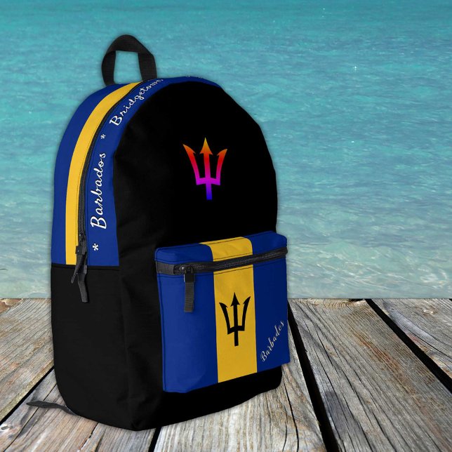 Barbados Flag Rucksack, Barbados, Patriot schwarz Bedruckter Rucksack (Von Creator hochgeladen)