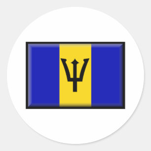 Barbados Flag Runder Aufkleber