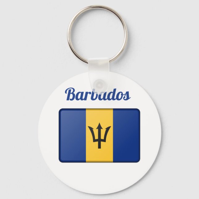Barbados Flag Schlüsselanhänger (Vorderseite)