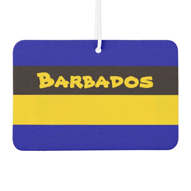 Barbados Flag Stripfarben Autolufterfrischer (Vorderseite)