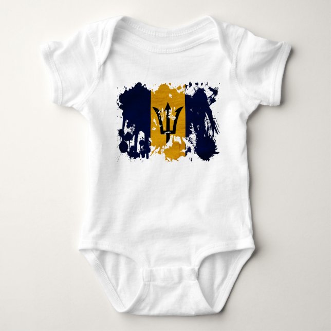 Barbados-Flagge Baby Strampler (Vorderseite)