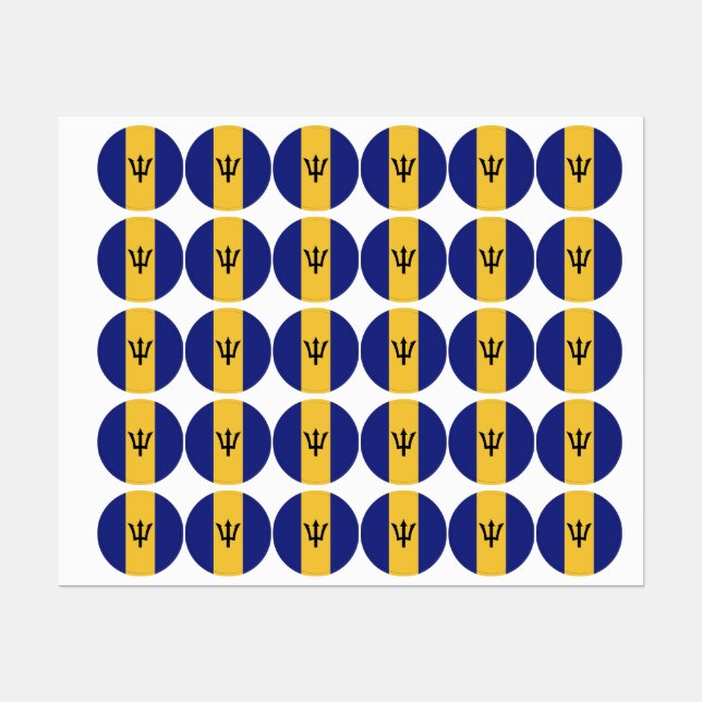 Barbados-Flagge Etiketten (Blatt)