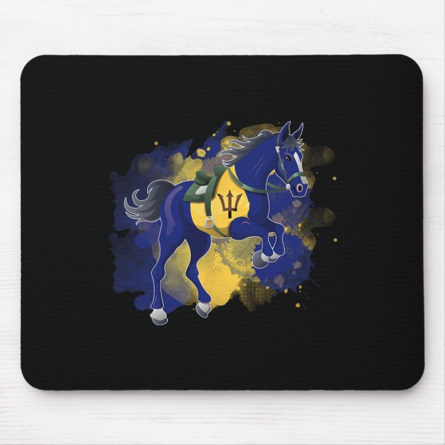 Barbados-Flagge für Pferde Mousepad (Vorne)