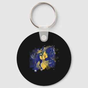 Barbados-Flagge für Pferde Schlüsselanhänger