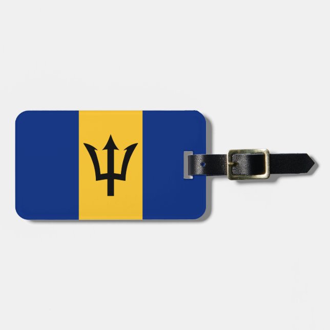 Barbados-Flagge Gepäckanhänger (Vorderseite horizontal)