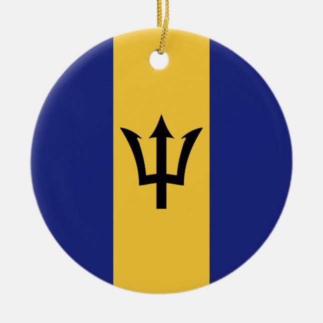 Barbados-Flagge Keramik Ornament (Vorne)