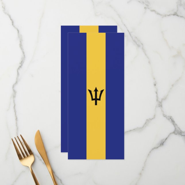 Barbados-Flagge Menükarte (Vorderseite/Rückseite Beispiel)
