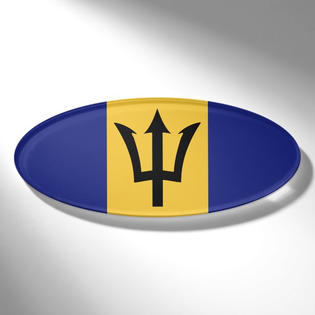 Barbados-Flagge Namenschild (Vorderseite)