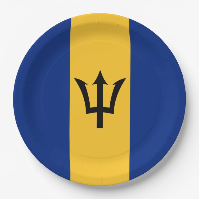Barbados-Flagge Pappteller (Vorderseite)