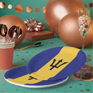 Barbados-Flagge Pappteller