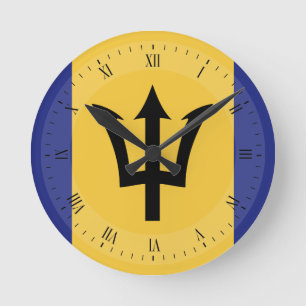Barbados-Flagge Runde Wanduhr