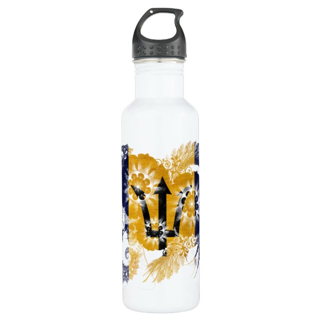Barbados-Flagge Trinkflasche (Vorderseite)