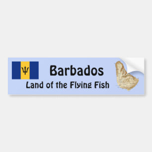Barbados-Flagge und Karte Aufkleber Autoaufkleber