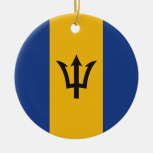 Barbados-Flagge völlig rund Keramik Ornament